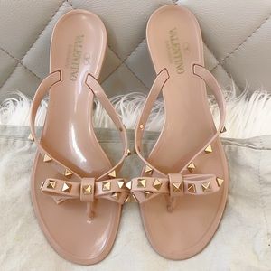 VALENTINO Rubber Rockstud Thong Slides